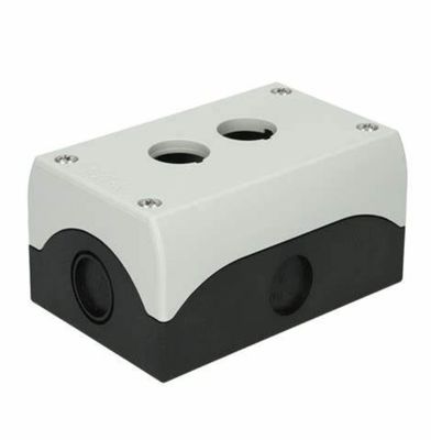 Eaton Grey Plastic M22 Push Button Enclosure - 2 Hole 22mm Diameter