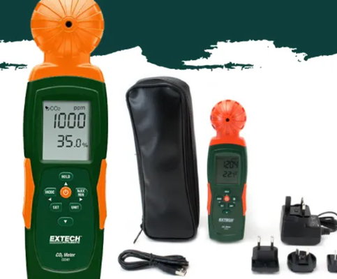 FLIR Extech CO240 Indoor Air Quality Meter with 0 to 9,999ppm CO2, 10 to 90% Relative Humidity, and Dew Point Calculations
