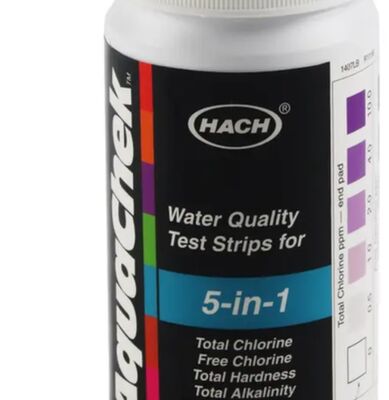 hach 2755250 5 in 1 Water Quality Test Strips for Multi-Parameter Testing with 50 Tests and 0 - 10 mg/L Cl₂ Range