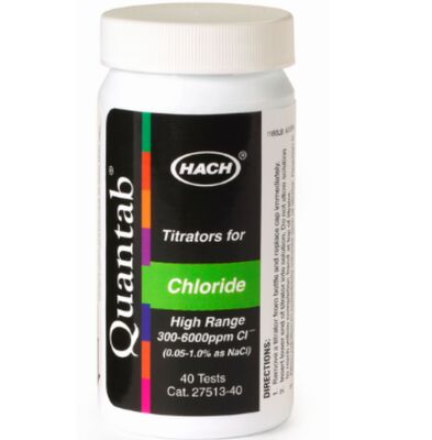Các dải thử nghiệm Chloride QuanTab, 30-600 mg/L,Số sản phẩm: 2744940