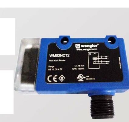 Wenglor - WM03PCT2 PRINT MARK SENSOR, 12-18MM RANGE, PNP NO NC, M12 CONNECTOR, WHITE LIGHT, 1.5x2.5 SPOT, 10-30VDC