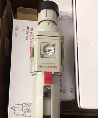 Van điều áp lọc Norgren B49G với kích thước cổng G1/2 và phần tử lọc 5 µm cho điều chỉnh 0,5 đến 8,5 bar